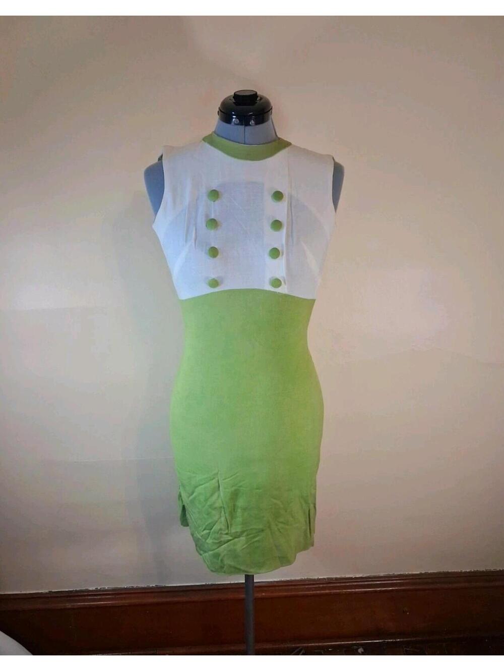 Vintage 1960s Mod Gogo Dress, Tailored Pencil/wiggle Colorblock Dress Sz XS